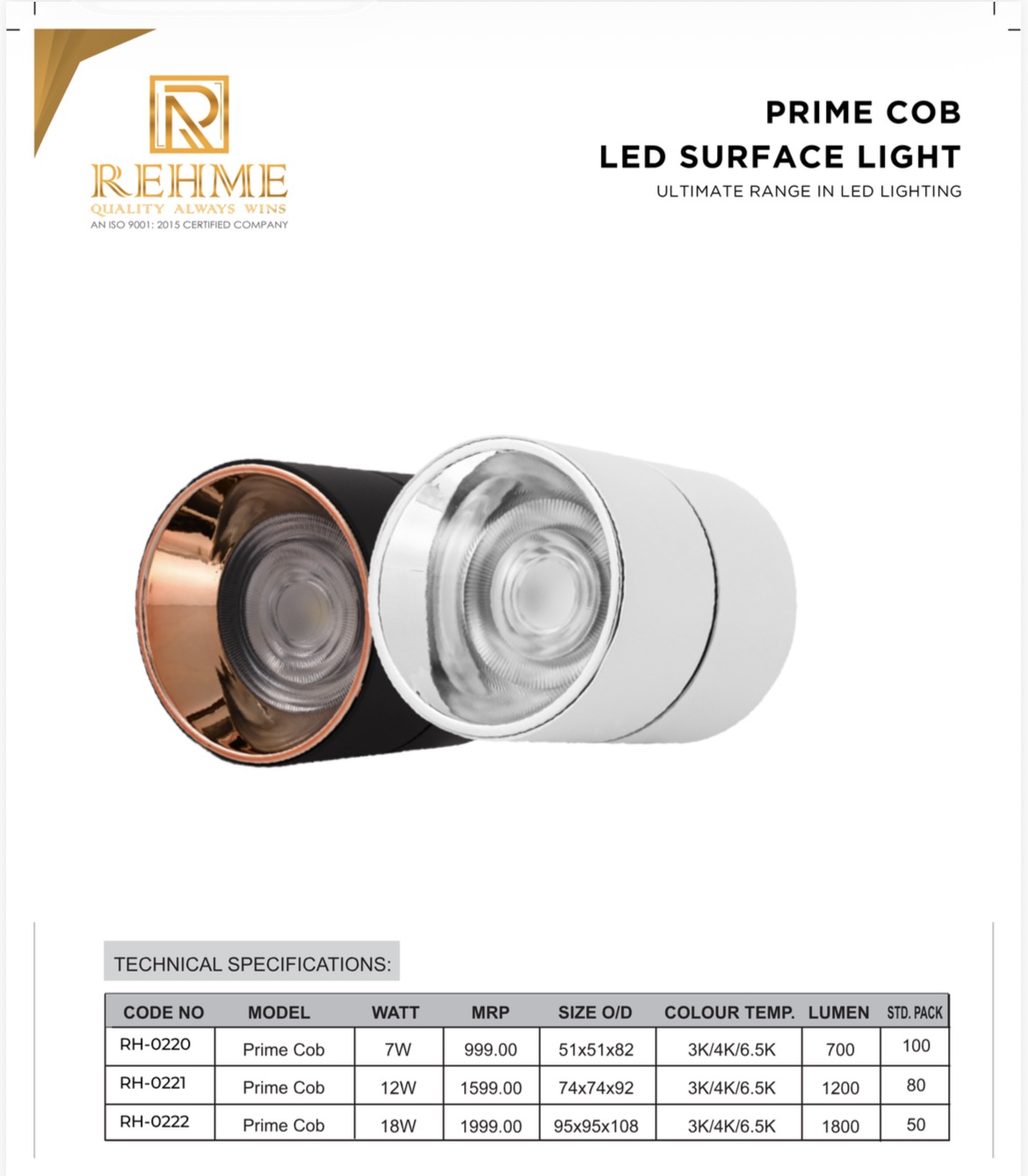 COB SURFACE CYLINDER 7W , 12 W , 18W